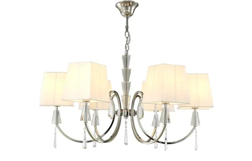 Люстра подвесная MARSELA SP-PL6 NICKEL Crystal Lux белая на 6 ламп, основание никель в стиле современный фото 4